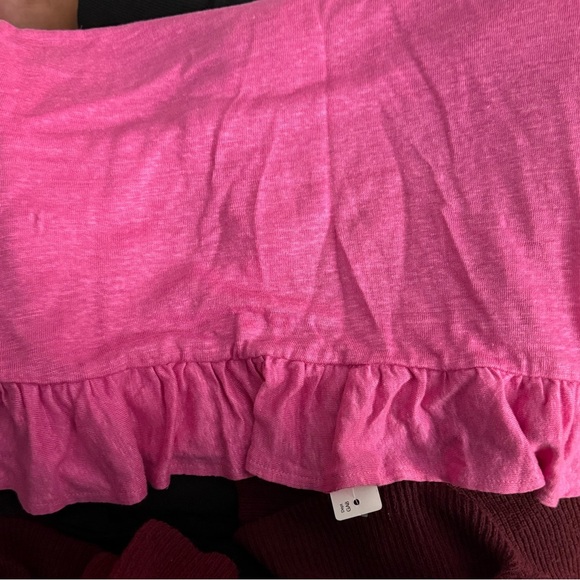 J. Crew Linen Ruffle Back Short Sleeve Top Tee - NWT - Picture 5 of 5